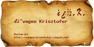 Üveges Krisztofer névjegykártya